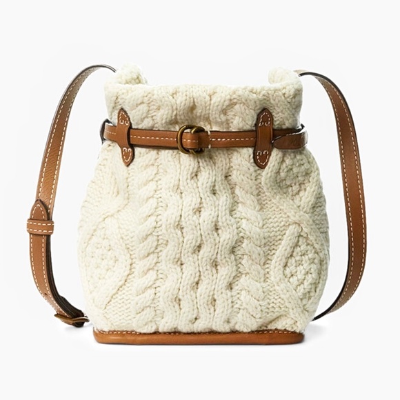 Polo Ralph Lauren Handbags - Polo Ralph Lauren Cable-Knit Medium Bellport Bucket Bag